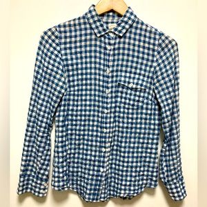 Blue Gingham Button Down Size 0 J. Crew